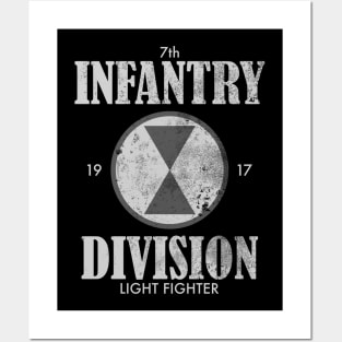 7th Infantry Division (distressed) Posters and Art